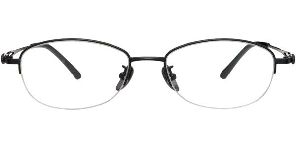 7529 Semi Rimless Black Oval