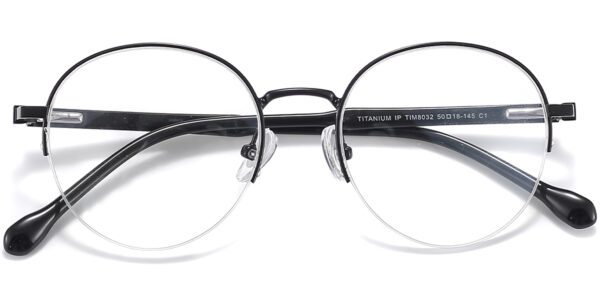 7523 Semi Rimless Black Round