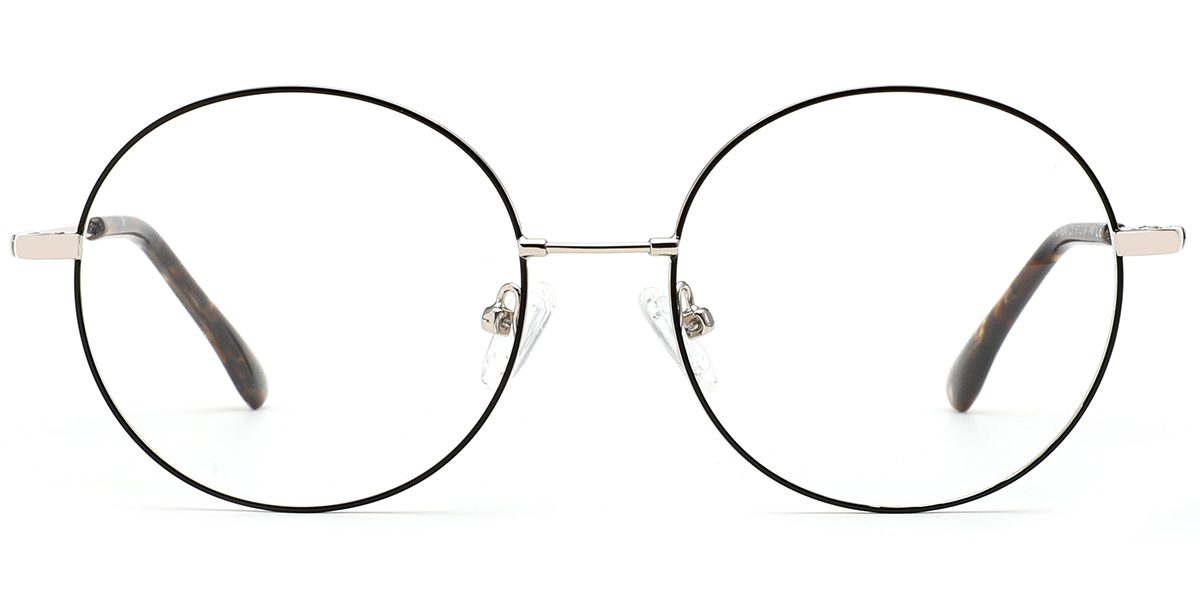 6661 Full Rim Black Silver Round