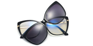 F-2541 Full-Rim Bright Black Cat-Eye