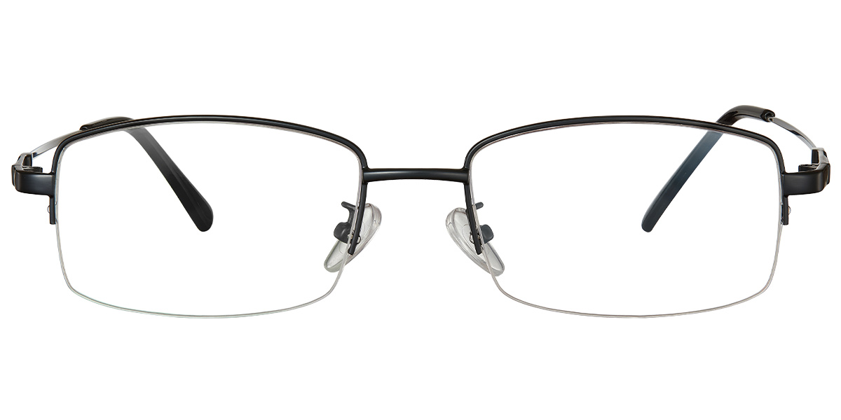 F-5323 Semi-Rimless Black Rectangle